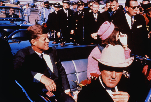 John and Jackie Kennedy with John Connally in Automobile